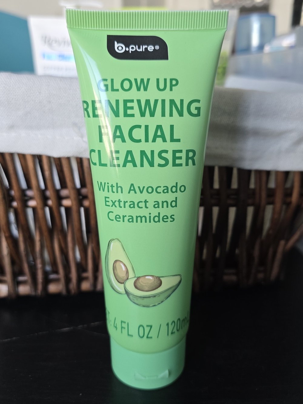 b.pure Glow Up Renewing Facial Cleanser Avocado Extract & Ceramides 4oz